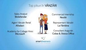 Joburi de top in VANZARI pe platforma Smartdreamers