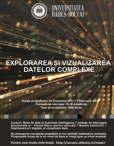 Un nou program acreditat de pregatire postuniversitara: „Explorarea si vizualizarea datelor complexe.”